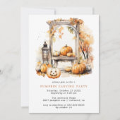 Fall Pumpkin Carving | Family Kids Halloween-Party Einladung (Vorderseite)