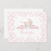 Fall Pumpkin Chinoiserie Babydusche Einladung, Dankeskarte (Vorne/Hinten)