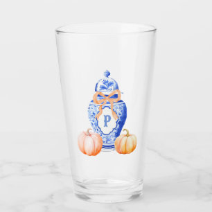 Fall Pumpkin Chinoiserie Ginger Jar Monogram Glas
