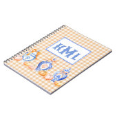 Fall Pumpkin Chinoiserie Ginger Jar Monogram Notizblock (Linke Seite)