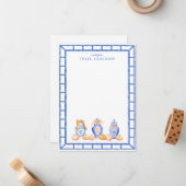 Fall Pumpkin Chinoiserie Ginger Jar Note Card Mitteilungskarte (Vorderseite/Rückseite Beispiel)