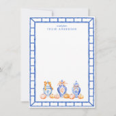 Fall Pumpkin Chinoiserie Ginger Jar Note Card Mitteilungskarte (Vorderseite)