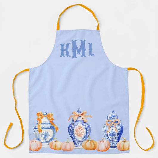 Fall Pumpkin Chinoiserie Ginger Jar Schürze (Vorderseite)