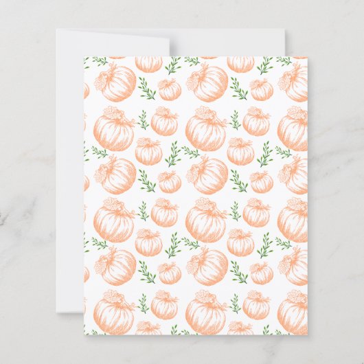 Fall Pumpkin Coquette Bow Baby Dusche Einladung (Rückseite)