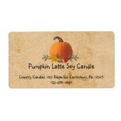 Fall Pumpkin Custom Product Business Label (Vorne)