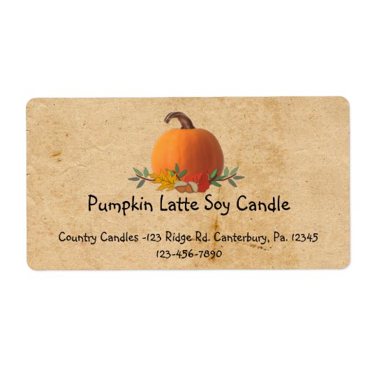 Fall Pumpkin Custom Product Business Label (Vorne)