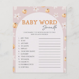 Fall Pumpkin Daisy Baby Shooter Word Scramble Game