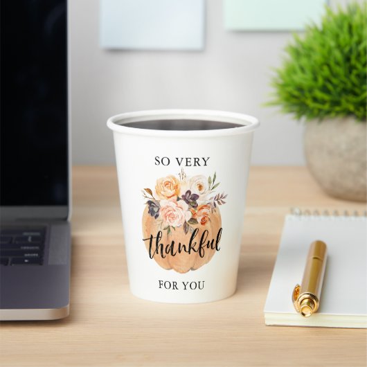 Fall Pumpkin dankbar für euch Erntedank Pappbecher (InSitu)