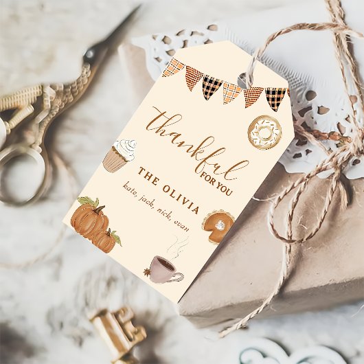 Fall Pumpkin dankbar für Ihr Geschenk Tag Geschenkanhänger