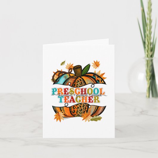 Fall Pumpkin dankbar gesegnete Preschool-Lehrer Karte (Vorderseite)