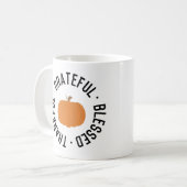 Fall Pumpkin Dankbarkeit dankbar gesegnet Herbst Kaffeetasse (Vorderseite Links)