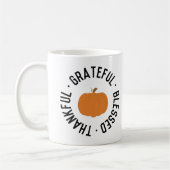 Fall Pumpkin Dankbarkeit dankbar gesegnet Herbst Kaffeetasse (Links)