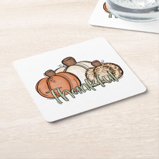 Fall Pumpkin DankeschönFul Simple Rechteckiger Pappuntersetzer (angewinkelt)