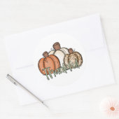Fall Pumpkin DankeschönFul Simple Runder Aufkleber (Umschlag)