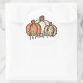 Fall Pumpkin DankeschönFul Simple Runder Aufkleber (Tasche)