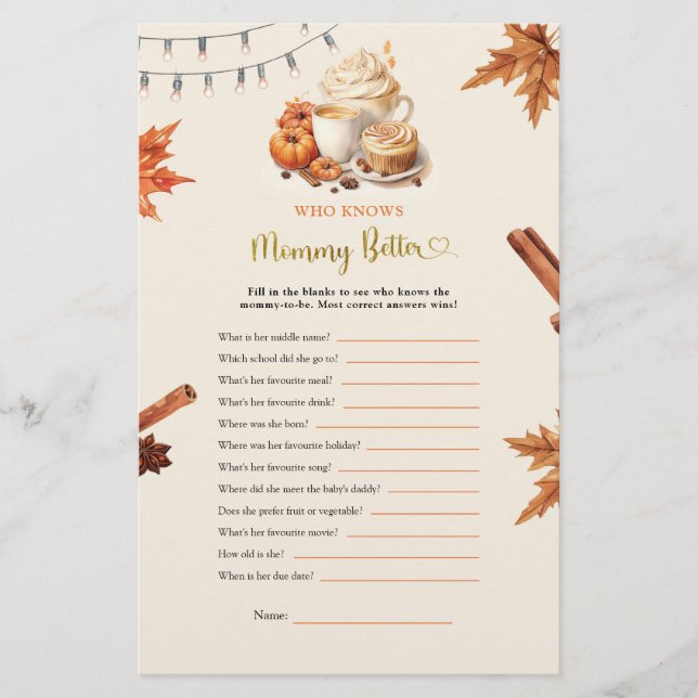 Fall Pumpkin, der Mommy Better Games kennt (Vorderseite)