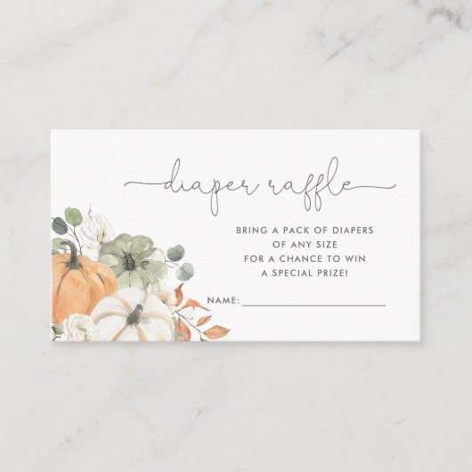 Fall Pumpkin Diaper Raffle Begleitkarte (Vorderseite)