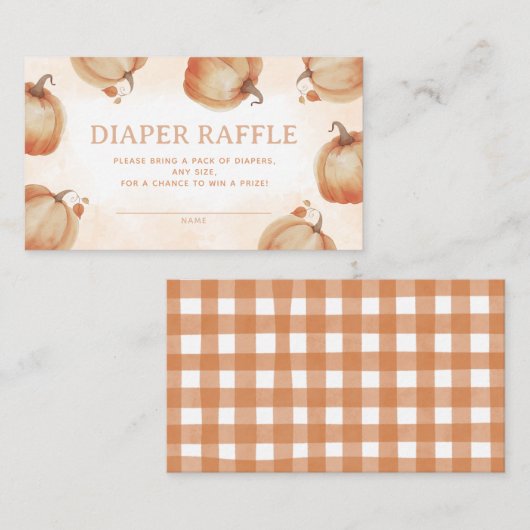 Fall Pumpkin Diaper Raffle Begleitkarte (Vorne/Hinten)