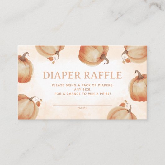 Fall Pumpkin Diaper Raffle Begleitkarte (Vorderseite)