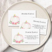 Fall Pumpkin Diaper Raffle Girl's Baby Shower Begleitkarte