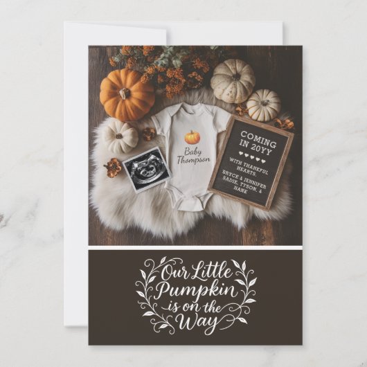 Fall Pumpkin Digital Schwangerschaft Ankündigung (Vorderseite)
