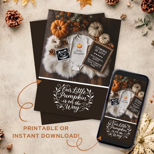 Fall Pumpkin Digital Schwangerschaft Ankündigung