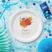 Fall Pumpkin Elegant Script-Brautparty Pappteller (Party)