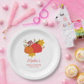 Fall Pumpkin Elegant Script-Brautparty Pappteller (Party)