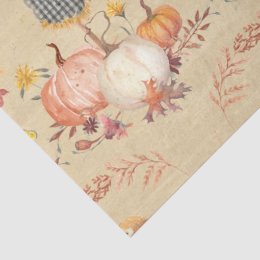 Fall Pumpkin Ernte Autumn Leaf Mustard Decoupage Seidenpapier (Ausschnitt)