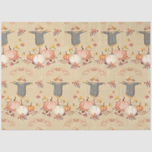 Fall Pumpkin Ernte Autumn Leaf Mustard Decoupage Seidenpapier (Vorderseite)