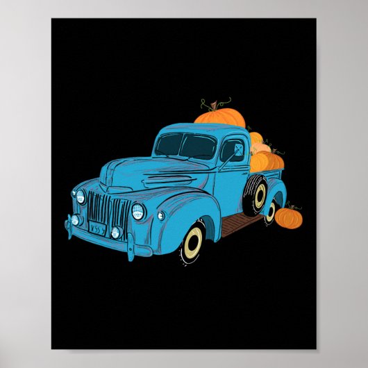Fall Pumpkin Ernte Zeit alter Lieferwagen Farm Tru Poster (Vorne)