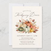 Fall Pumpkin Erntedank Dinner Einladung (Vorderseite)