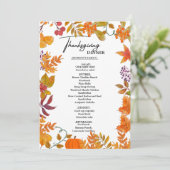 Fall Pumpkin Erntedank Dinner Menü Menükarte (Stehend Vorderseite)