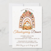 Fall Pumpkin Erntedank Dinner Party Einladung (Vorderseite)