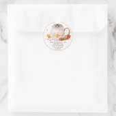 Fall Pumpkin-Erntedank-heiße Schokoladenbombe Runder Aufkleber (Tasche)