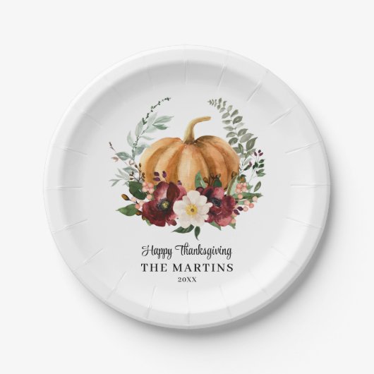 Fall Pumpkin Erntedank Pappteller (Vorderseite)