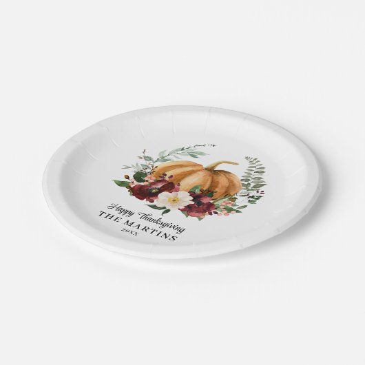 Fall Pumpkin Erntedank Pappteller (Schrägansicht)