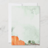 Fall Pumpkin Eucalyptus Wreath Baby Dusche Einladung (Rückseite)