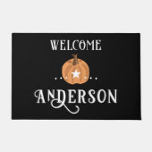 Fall Pumpkin Familienname Begrüßungsmatte Fußmatte (Vorderseite)