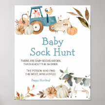 Fall Pumpkin Farm Animal Baby Sock Hunt