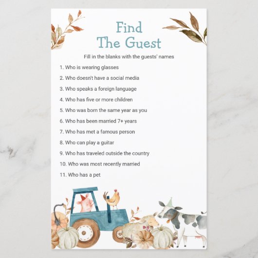 Fall Pumpkin Farm Animal Finde Game (Vorderseite)