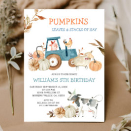 Fall Pumpkin Farm Tier Geburtstag Einladung