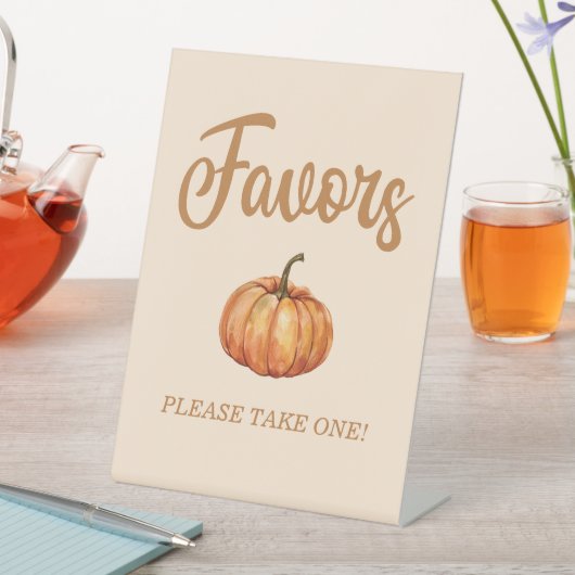 Fall Pumpkin Favor Sockelschild (In Situ)