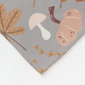 Fall Pumpkin Field mit Herbstlauben und Pilzen Fleecedecke (Ecke)