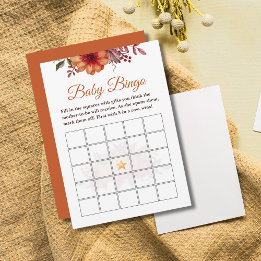Fall Pumpkin Floral Baby Dusche Baby Bingo Spiel Einladung