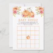 Fall Pumpkin Floral Baby Dusche Bingo Spiel Einladung (Vorderseite)