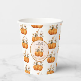 Fall Pumpkin Floral Baby Dusche Custom Pappbecher