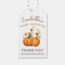 Fall Pumpkin Floral Baby Dusche Danke Geschenkanhänger