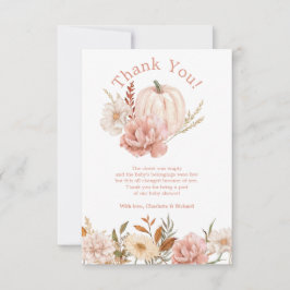 Fall Pumpkin Floral Baby Dusche Danke Karte