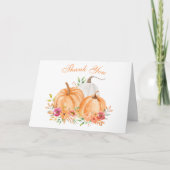 Fall Pumpkin Floral Baby Dusche Danke Karte (Vorderseite)